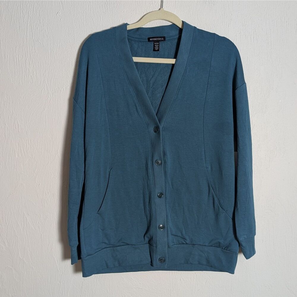Beyond Yoga Women's Sz XS Teal Button Front Carefree Modal Cardigan NWT $138